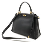 FENDI FENDI Pickaboo Handbags 2WAY Shoulder Bags Sliding Leather Black Black Gold  8BN290