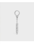 CELINE Logo Cube Bag Charm Keyring Silver