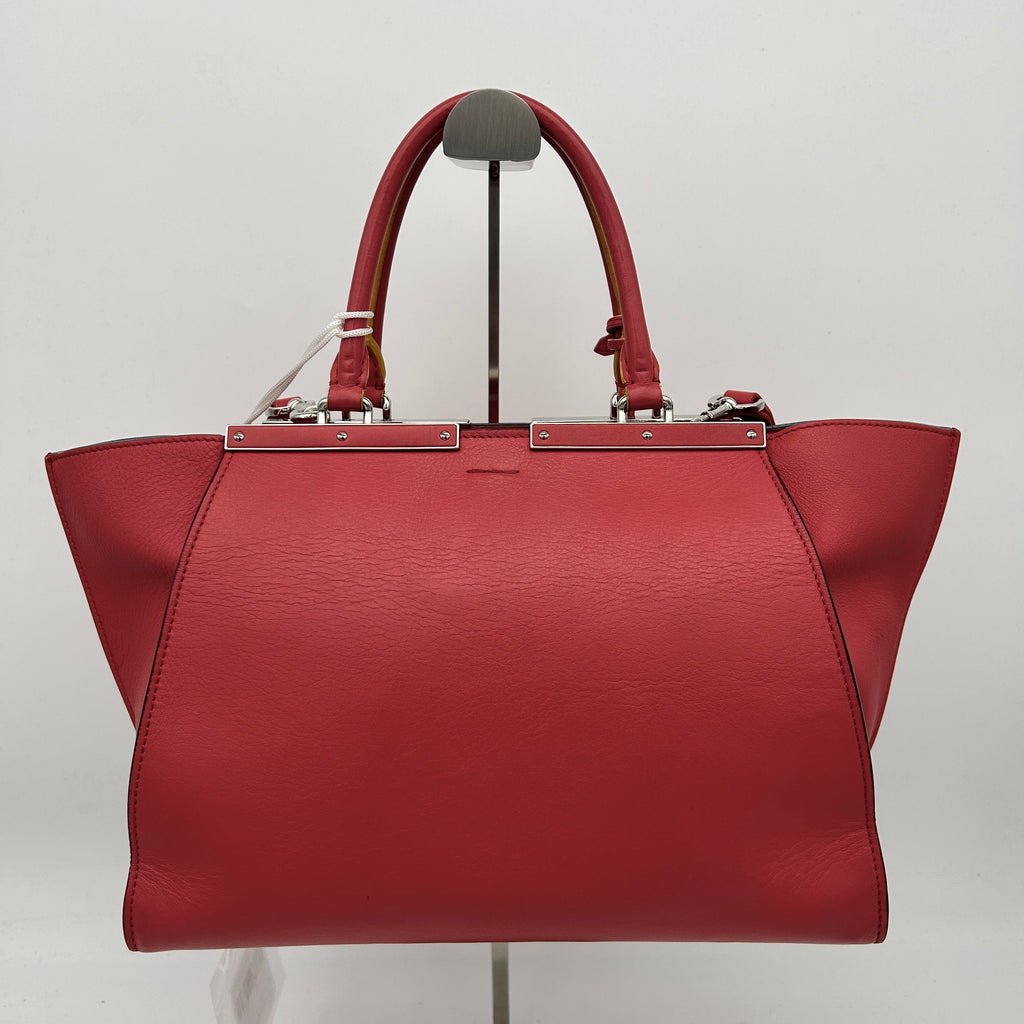 Fendi Vitello Dolce Shiny Nappa Petite 3Jours Tote Red