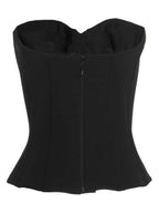 Balenciaga Ribbed Strapless Bustier Top Black