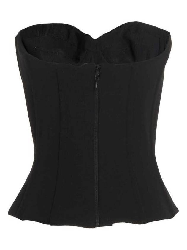 Balenciaga Ribbed Strapless Bustier Top Black