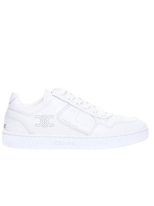 CELINE logo on leather low top sneakers white