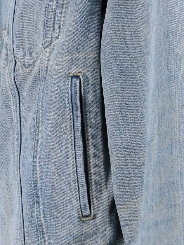 Balenciaga Off-Shoulder Denim Jacket Blue