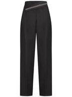 Fendi Mohair Wool Carrot Fit Straight Pants Black