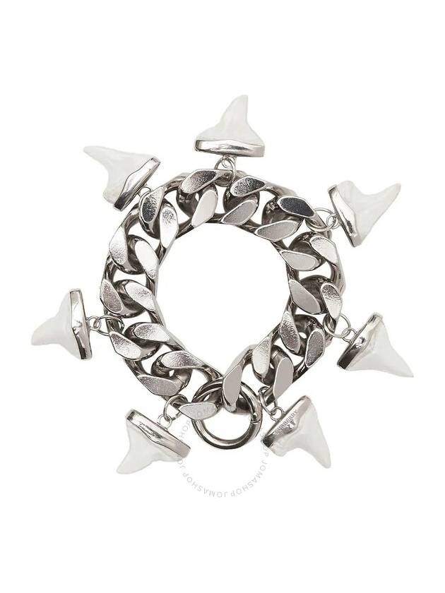 Burberry Burberry Resin Shark Detail Palladium Plated Bracelet, Size Small