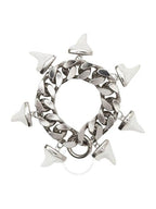 Burberry Burberry Resin Shark Detail Palladium Plated Bracelet, Size Small