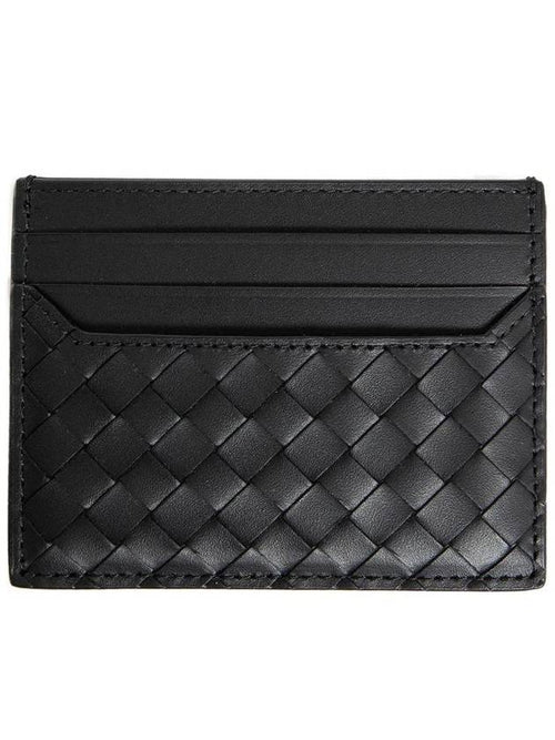 Bottega Veneta Piccolo Intrecciato Card Holder Black