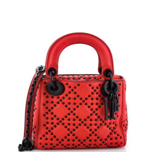 Dior Lady Dior Chain Bag Cannage Studded Calfskin Mini
