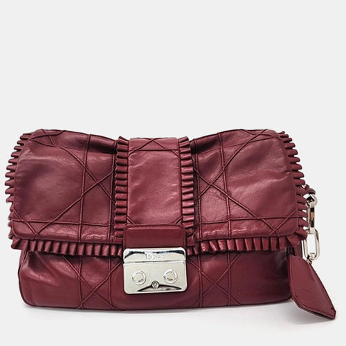 Dior Red Leather New Lock Shoulder Bag