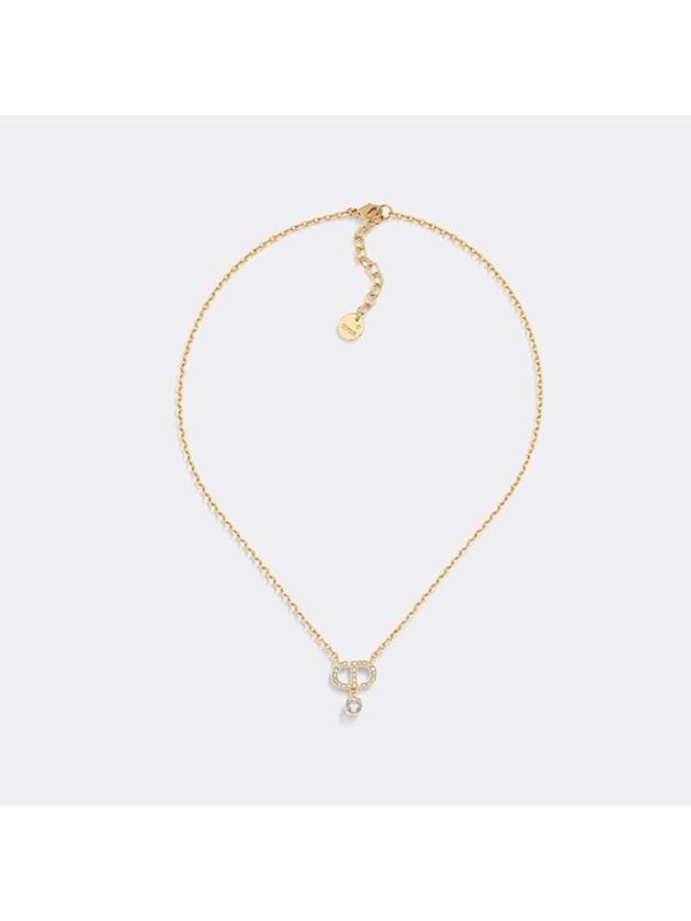 Petit CD Crystals Necklace Gold Dior