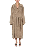 Balenciaga Terry Belted Trench Coat Green