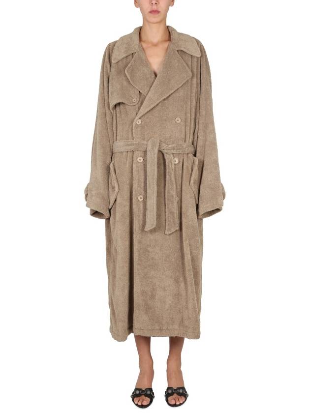 Balenciaga Terry Belted Trench Coat Green