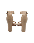 Chloe Macrame Straps High Heel Sandals in Beige Leather