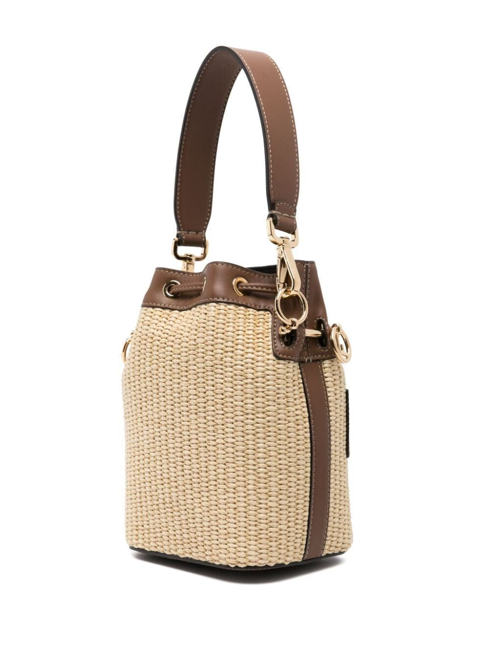 Fendi Women Mon Tresor Mini Bag In Natural Raffia