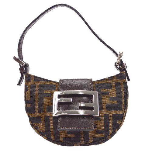 Fendi 1990s Zucca Handbag Micro Brown