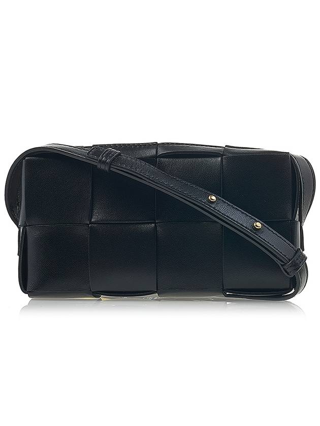 Bottega Veneta Intrecciato Cassette Leather Mini Cross Bag Black