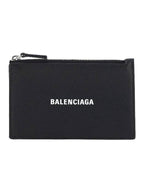 Balenciaga Logo Print Cash Card Wallet Black