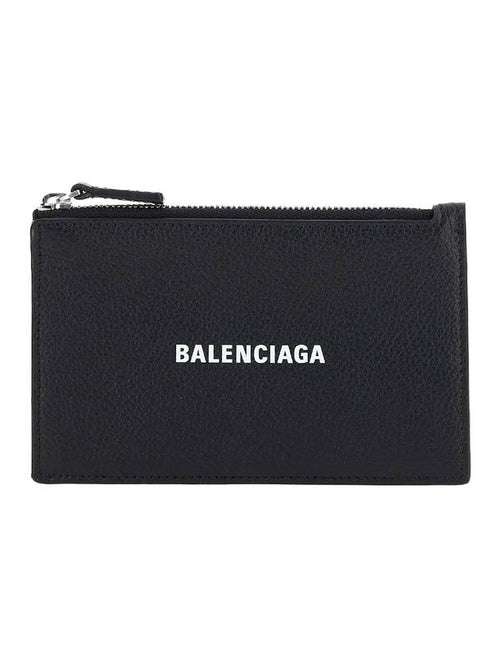 Balenciaga Logo Print Cash Card Wallet Black