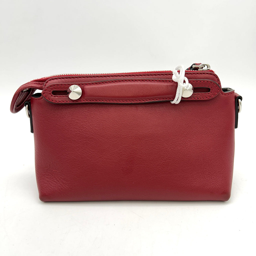 FENDI Vitello Dolce Marmol Medium By The Way Boston Bag Ciliegia LA7973