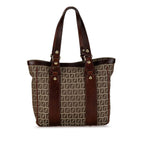 Fendi   Canvas Leather Handbag Tote Bag ()