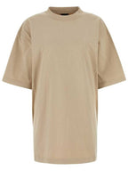 Balenciaga Logo Print Short Sleeve T-Shirt Beige
