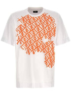 Fendi Embroidered FF Crew Neck Oversized Short Sleeve T-Shirt White