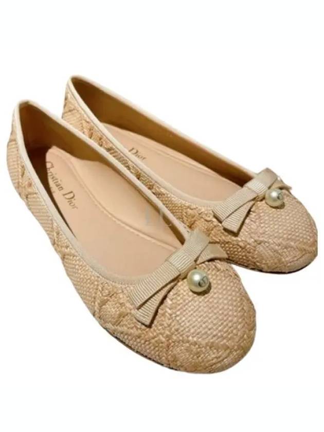 Natural Canage Raffia Ballerina Beige Dior
