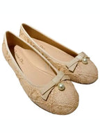 Natural Canage Raffia Ballerina Beige Dior