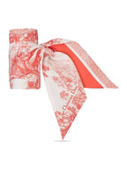 Toile de Jouy Sauvage Mitzah Silk Twill Scarf White Coral Dior