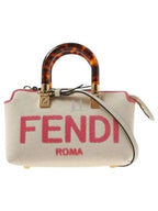 Fendi By The Way Small Canvas Tote Bag Red White