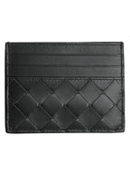 Bottega Veneta Intrecciato Leather Card Wallet Black