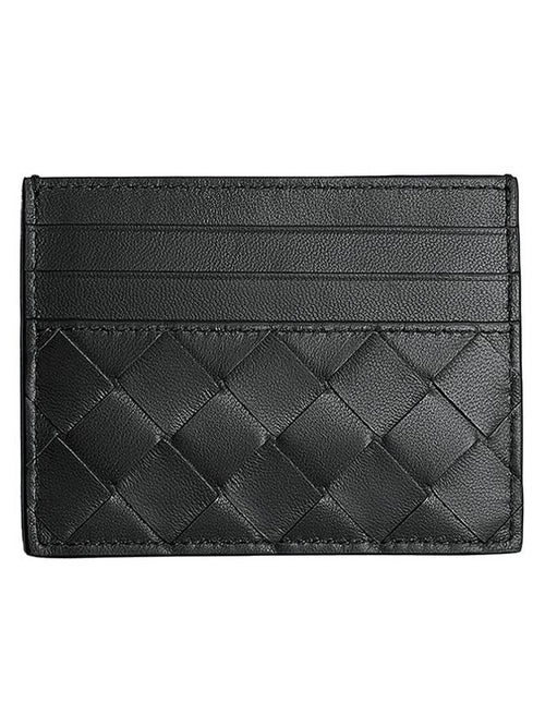 Bottega Veneta Intrecciato Leather Card Wallet Black