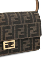 Fendi Baguette FF Fabric Shoulder Long Wallet Brown