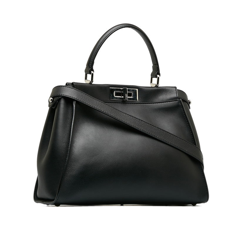 Fendi Peekaboo Monster Handbags 2WAY 8BN290 Black Leather Ladies