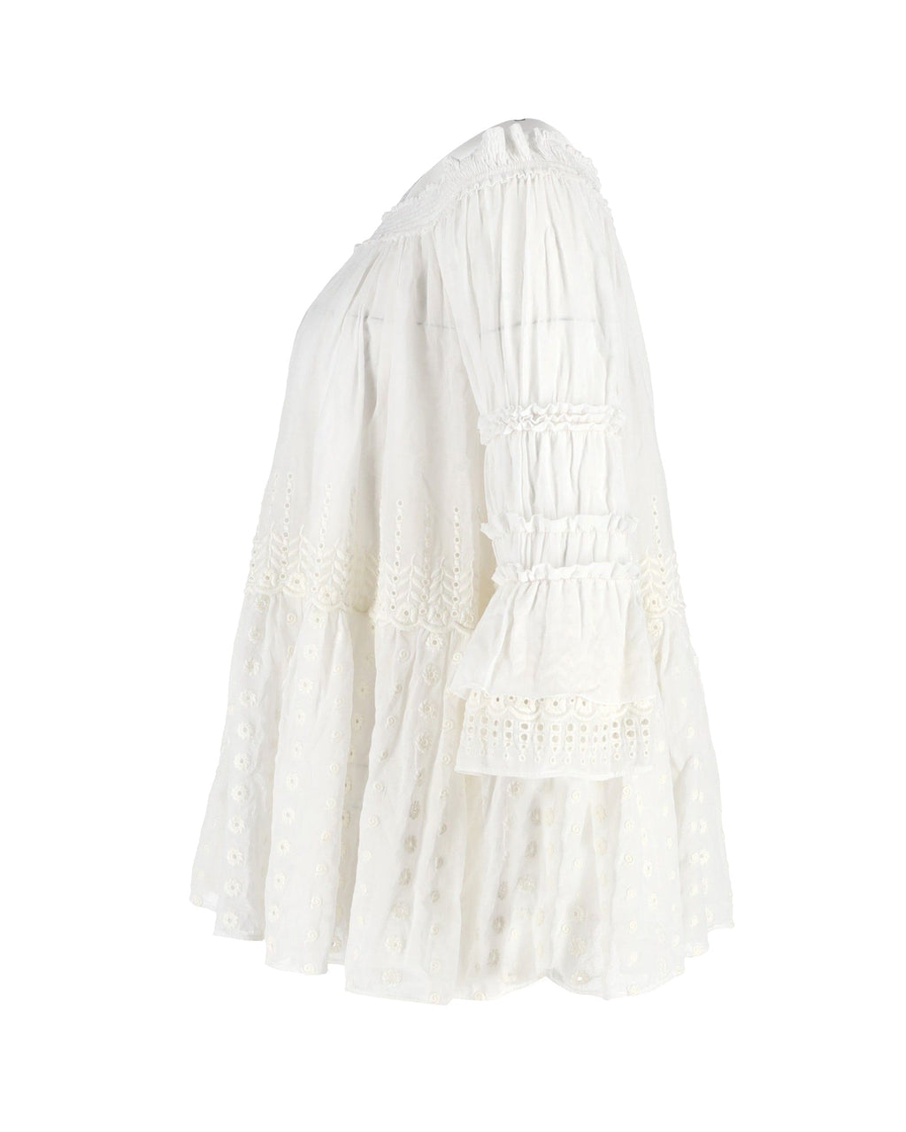 Chloe Off-Shoulder Blouse in White Cotton