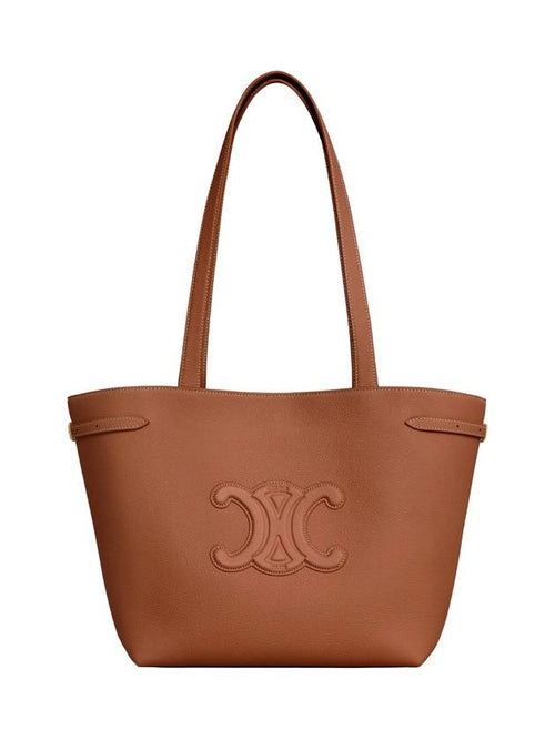 CELINE Cabas Anais Small Grain Calfskin Tote Bag Tan