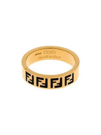 Fendi FF Logo Band Ring Gold
