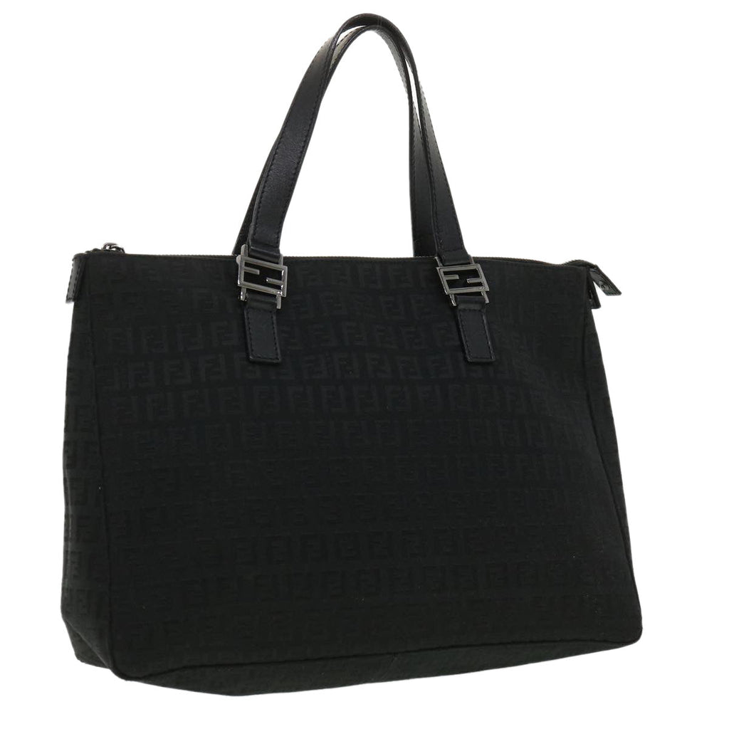 FENDI Zucchino Canvas Hand Bag Black  ac1348
