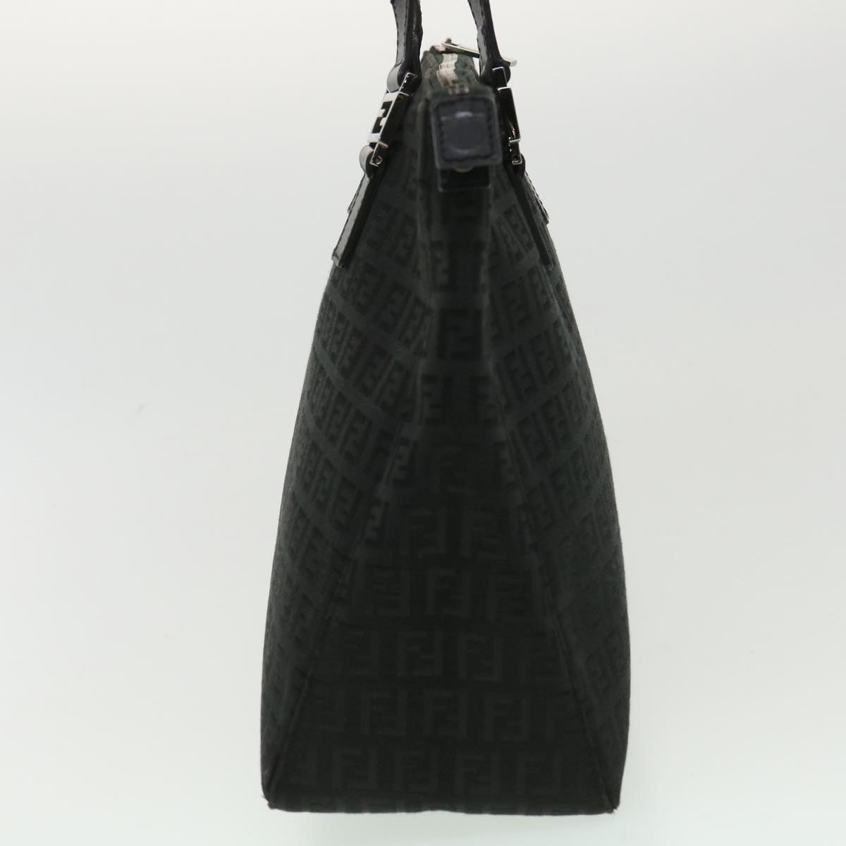 FENDI Zucchino Canvas Hand Bag Black  ac1348