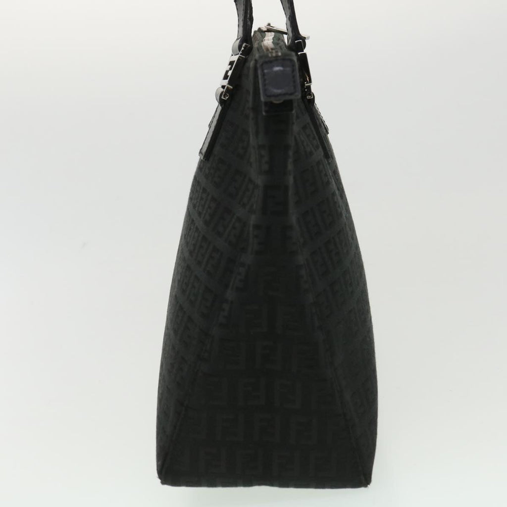 FENDI Zucchino Canvas Hand Bag Black Auth ac1348