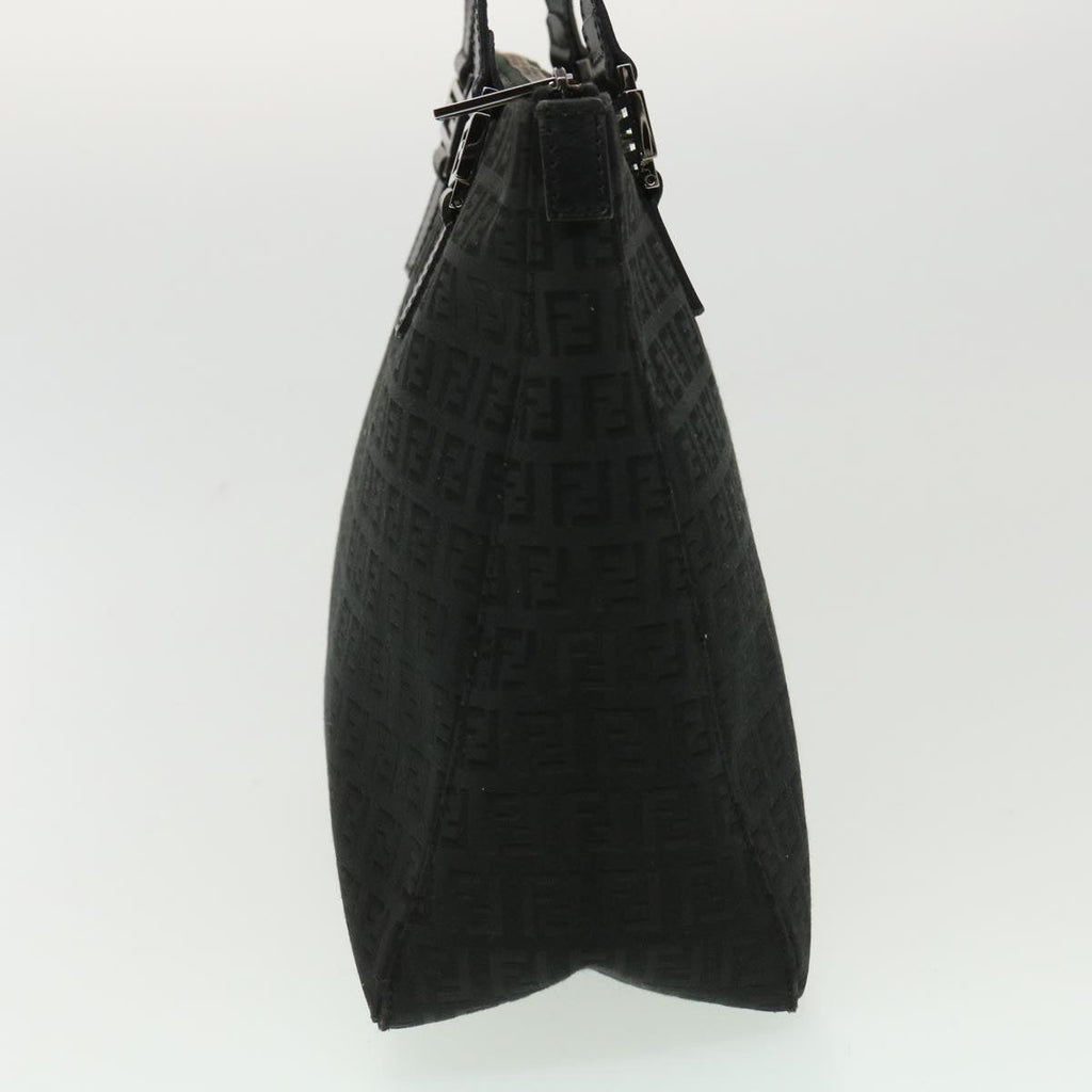 FENDI Zucchino Canvas Hand Bag Black  ac1348