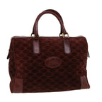 CELINE Macadam Canvas Boston Bag PVC Leather Red  ac1583