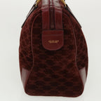 CELINE Macadam Canvas Boston Bag PVC Leather Red  ac1583