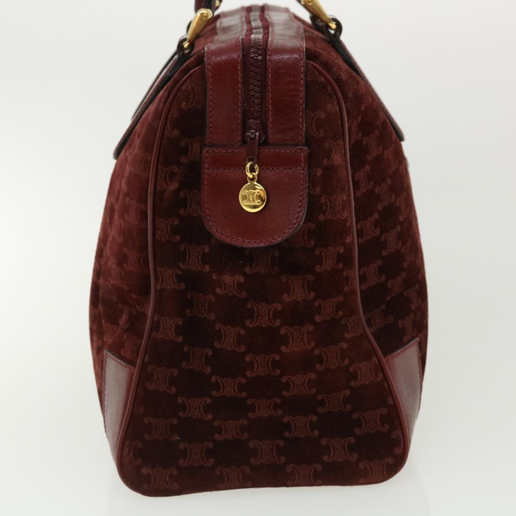 CELINE Macadam Canvas Boston Bag PVC Leather Red  ac1583