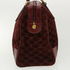 CELINE Macadam Canvas Boston Bag PVC Leather Red  ac1583