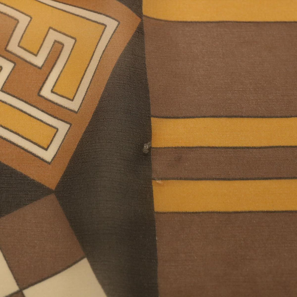 FENDI Zucca Scarf Silk Brown Blackac1750