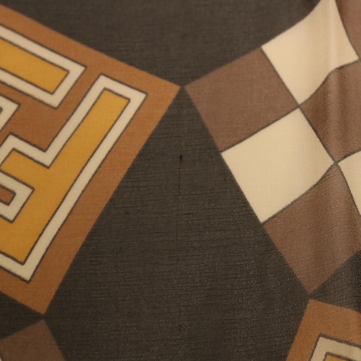 FENDI Zucca Scarf Silk Brown Blackac1750