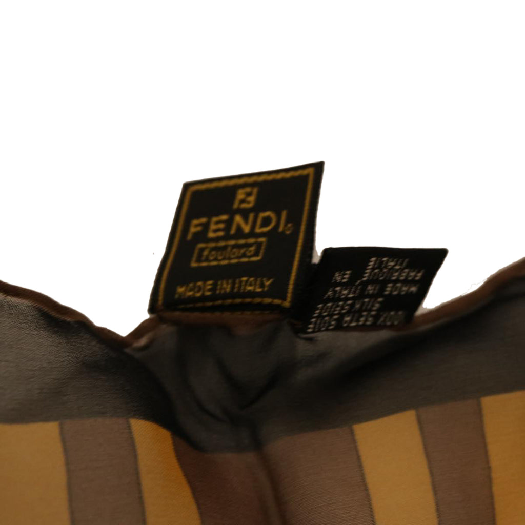 FENDI Zucca Scarf Silk Brown Blackac1750