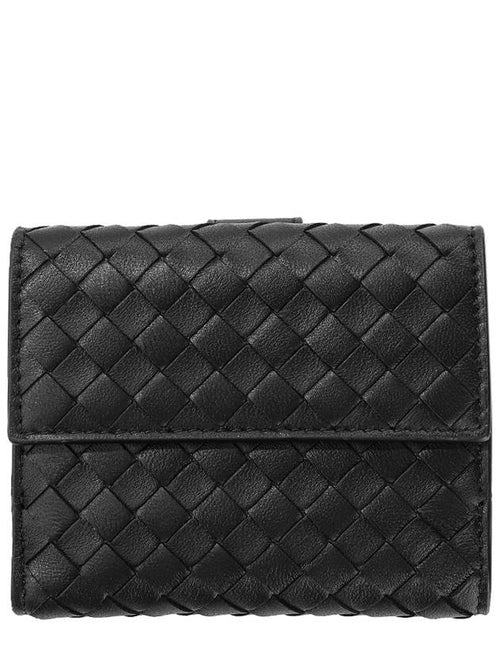 Bottega Veneta Intrecciato Hook Half Wallet Black