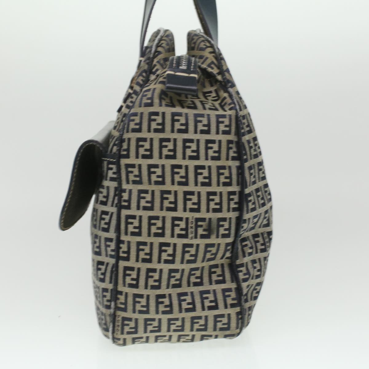 FENDI Zucchino Canvas Hand Bag Navy 71-16533-0-012  ac1835